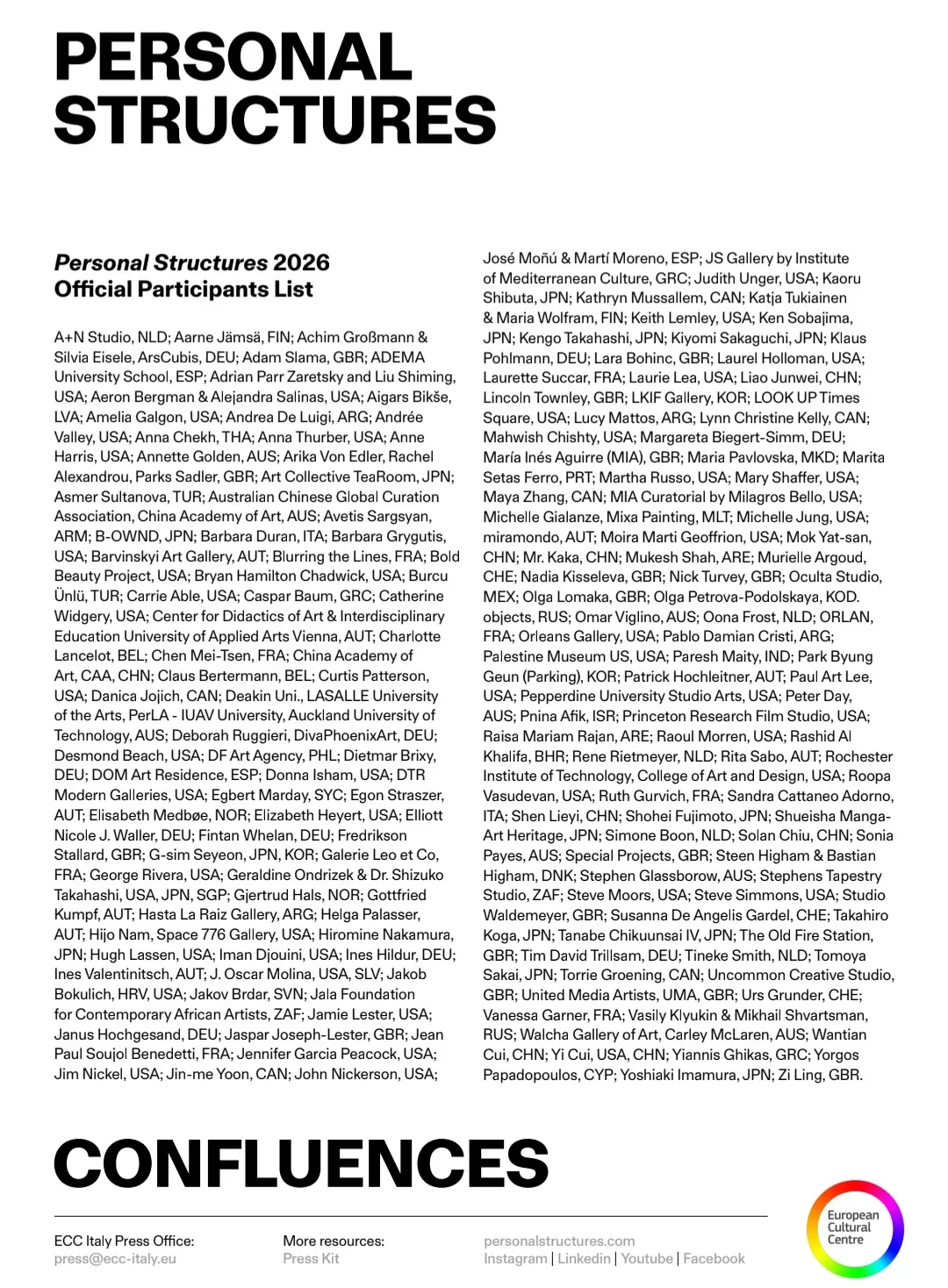 PERSONAL STRUCTURES 2026 - ヴェネツィア・アート・ビエンナーレ