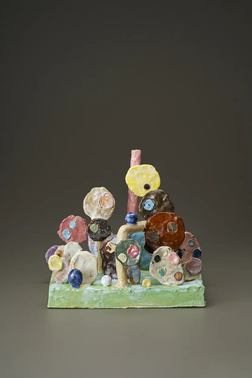 梅津庸一「緑色の太陽とレンコン状の月」 | ArtSticker