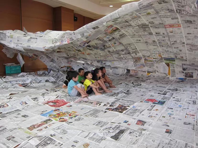 国際美術展 TOKYO ATLAS関連企画 　TOKYO カルチャーデビュー ワークショップ　「新聞紙が海になる日」