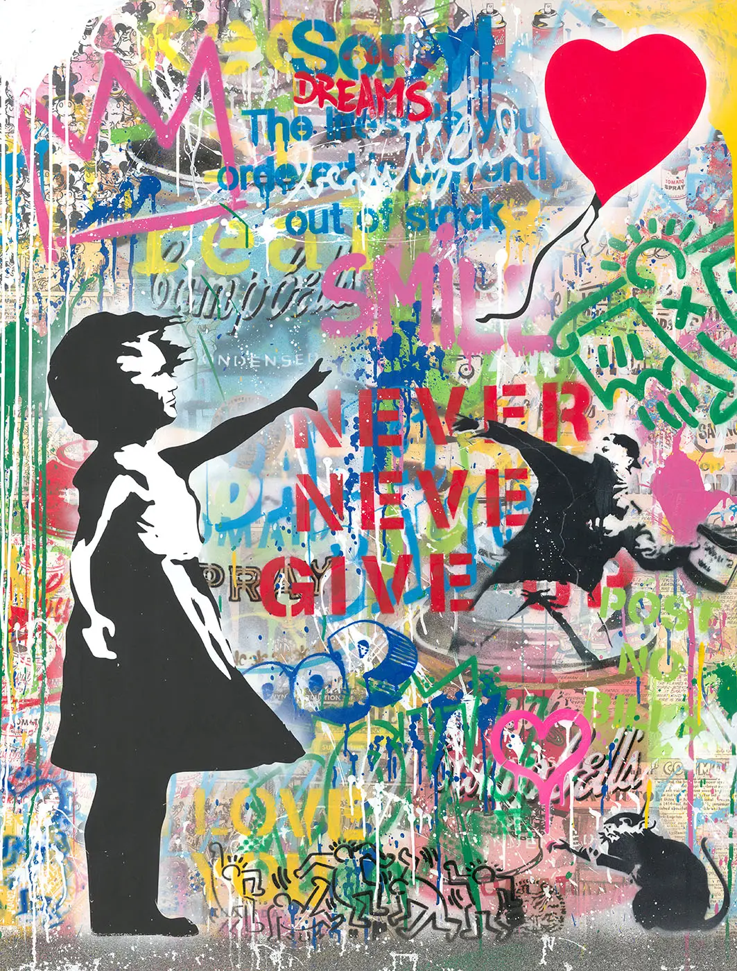 Mr. Brainwash “Never Never Give Up!” | ArtSticker