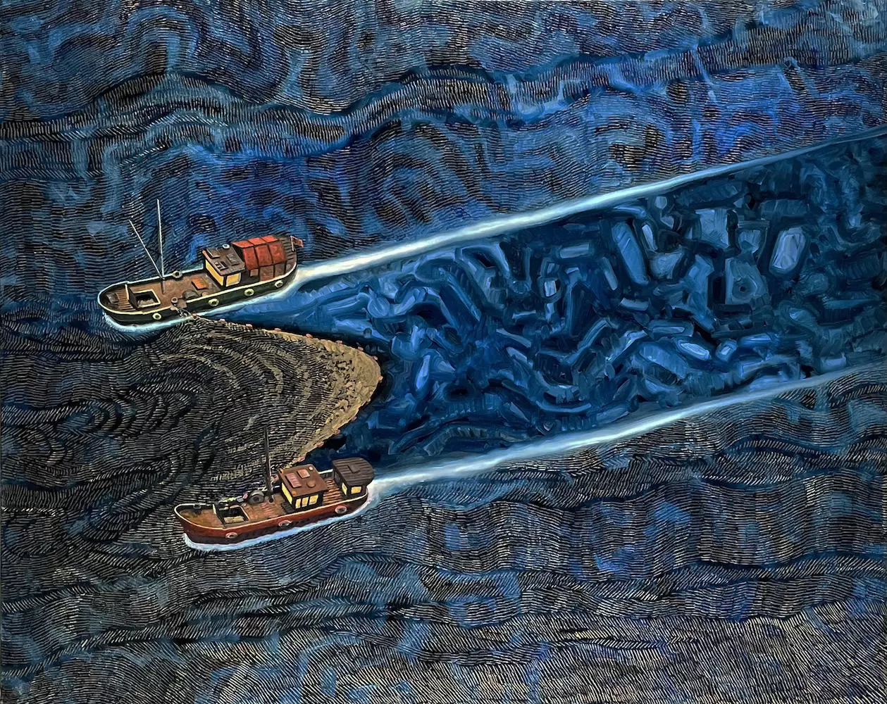 日展評議員 東韶光 落款印譜 共シール『ひとり』岩絵具彩色 20号 0829D