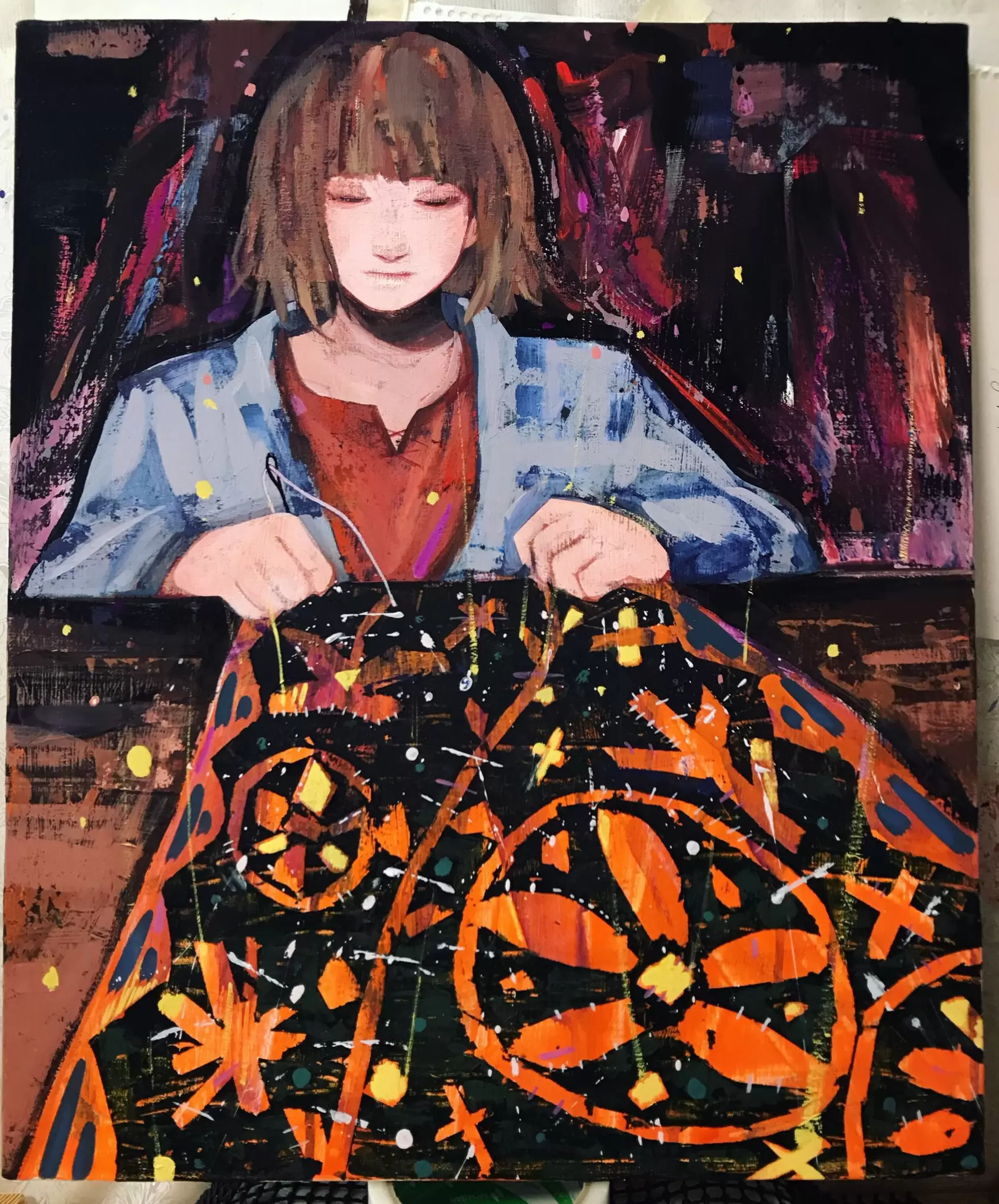 藤川さきアクリルキャンバス作品