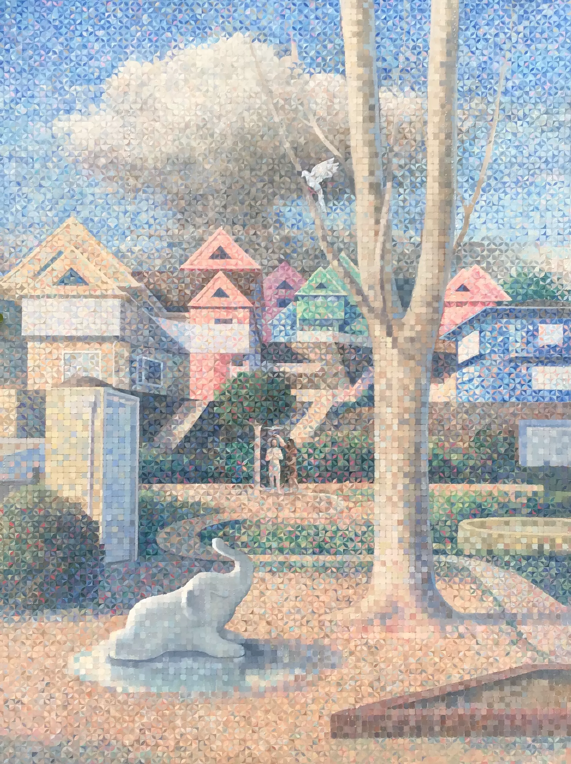 タイムセール☆タイトル『丘の上』新品油彩画心象風景作者yuriko sejimo 笹田晋平個展「烏と象」 | ArtSticker