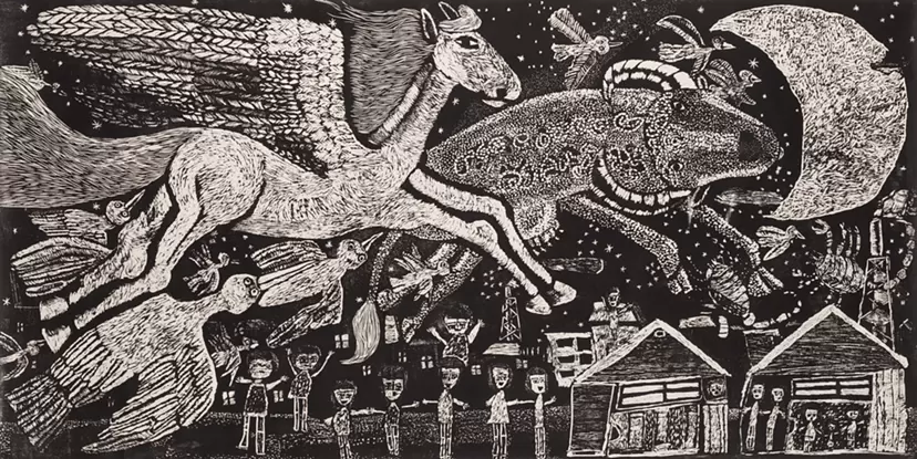 風のなかを飛ぶ種子 青森の教育版画 | ArtSticker