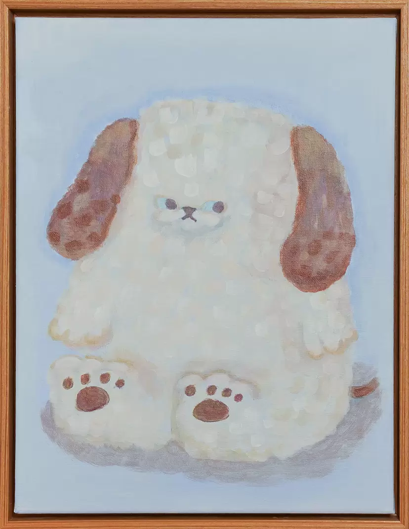 お利口に座る犬