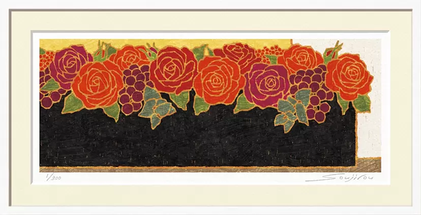 赤い薔薇のアレンジメント（FW-053・60×30）