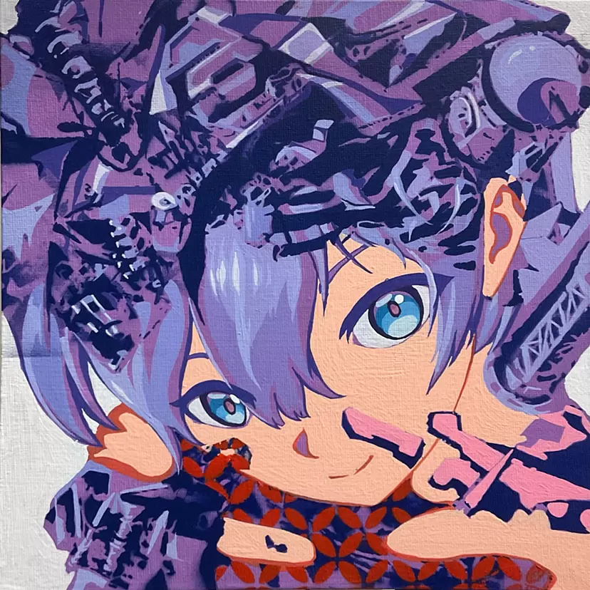 絵画、デジタルアート、叫ぶ少女　版画　写真印刷 9848_a417c5fc1cb88c31909ff174d