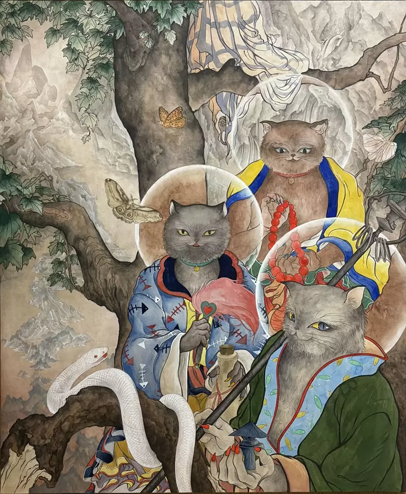 猫羅漢図