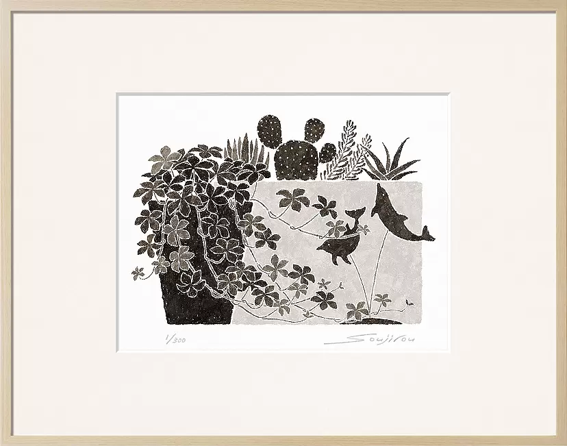 Sugarbein, succulents, and dolphin figurines (MP-009-4, half cut)