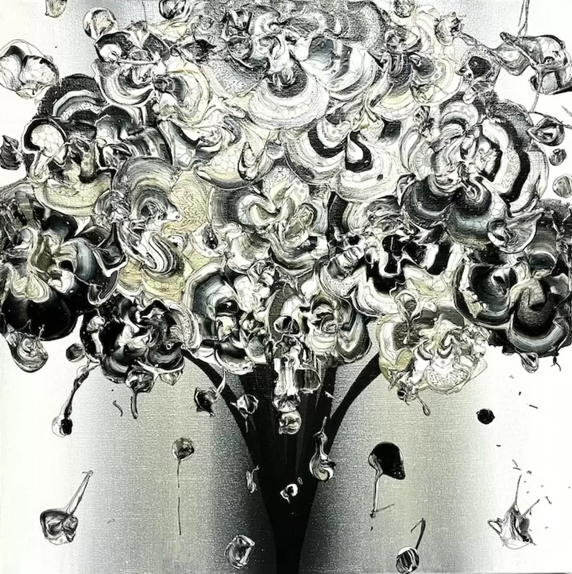 Abstract Bouquet 231004（Glay Gradation x Black）