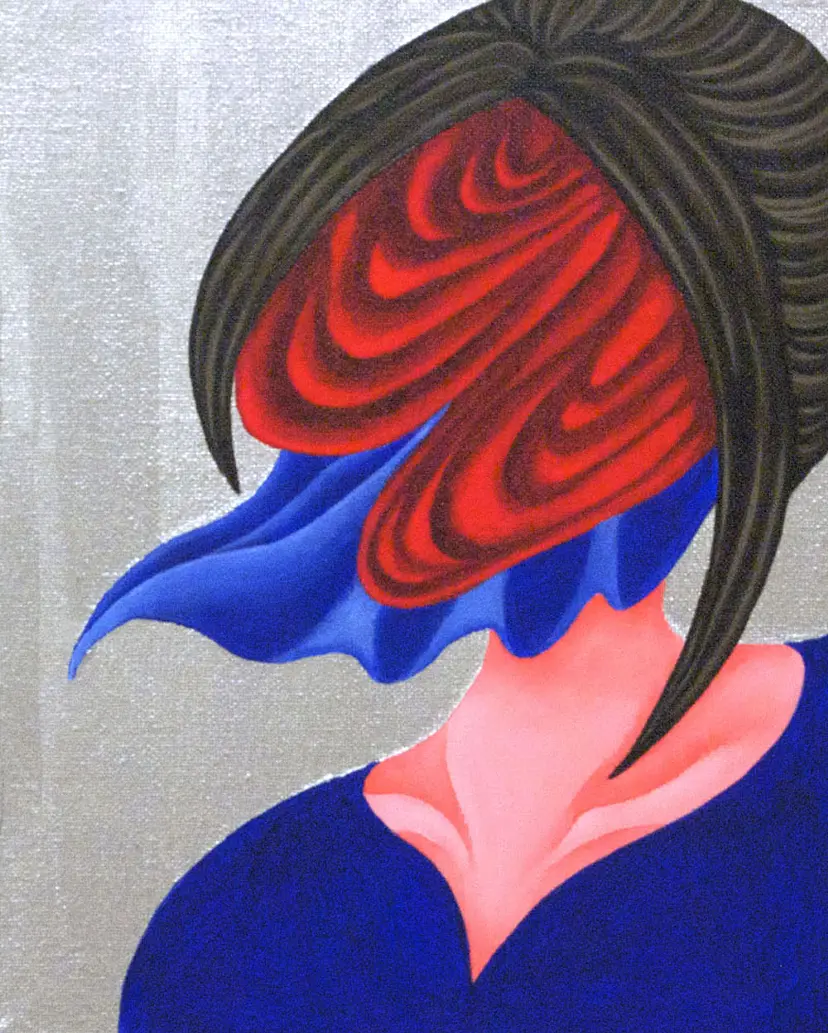 抽象画『鼻の赤い女』絵 現代美術 - 絵画/タペストリ