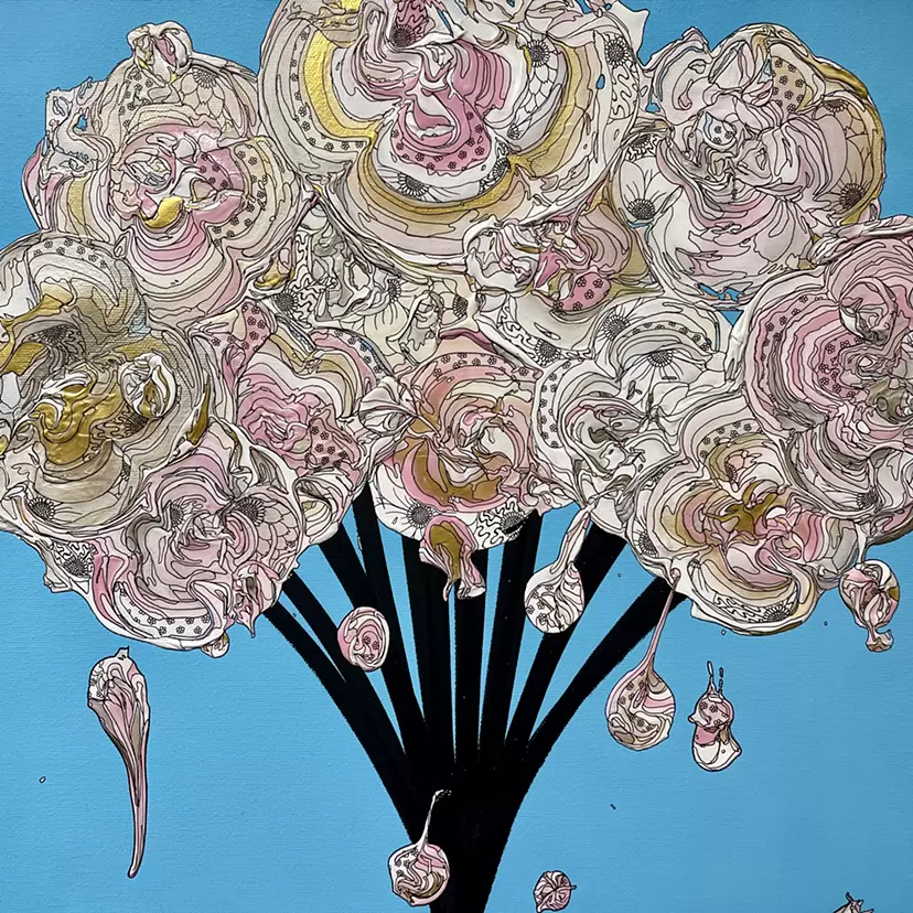 Abstract Bouquet 260219 (Sky Blue x Pastel Pink)