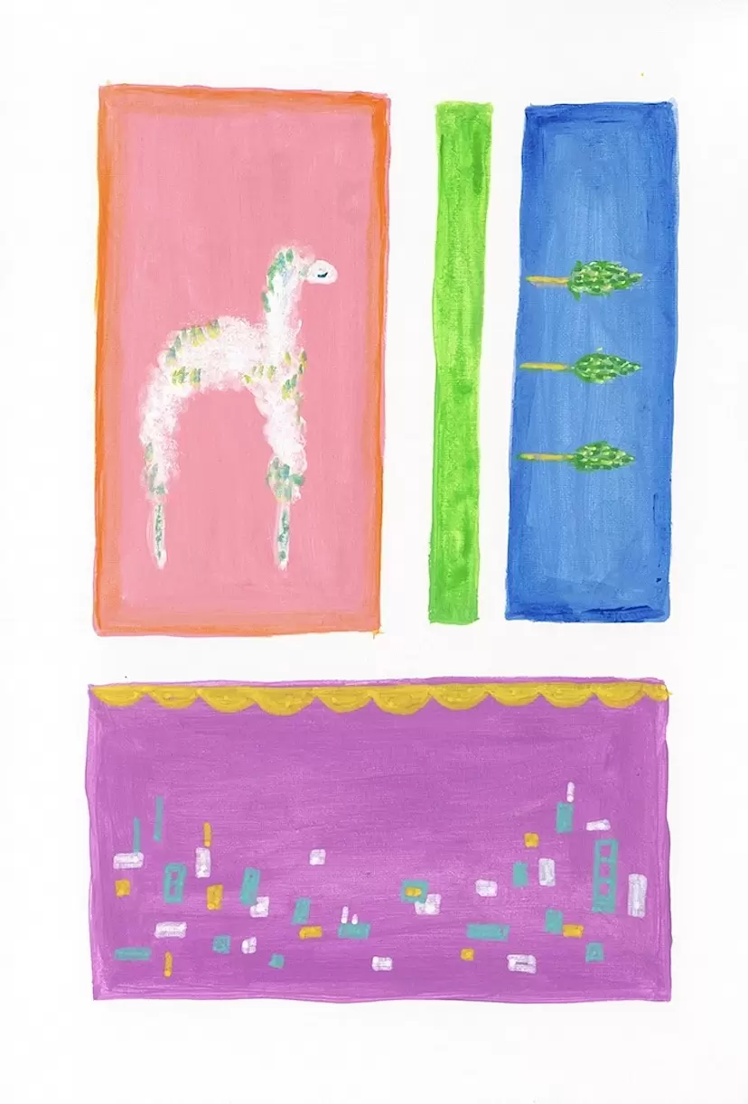 あいまいな セカイ の絵「お花が咲いて嬉しい気分」