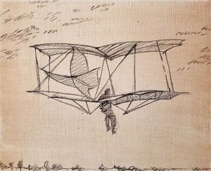 Otto Lilienthal with Großer Doppeldecker