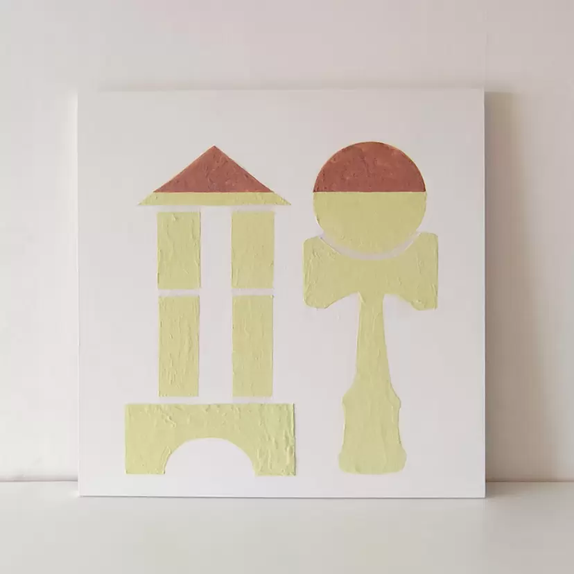 pudding-colored blocks & kendama