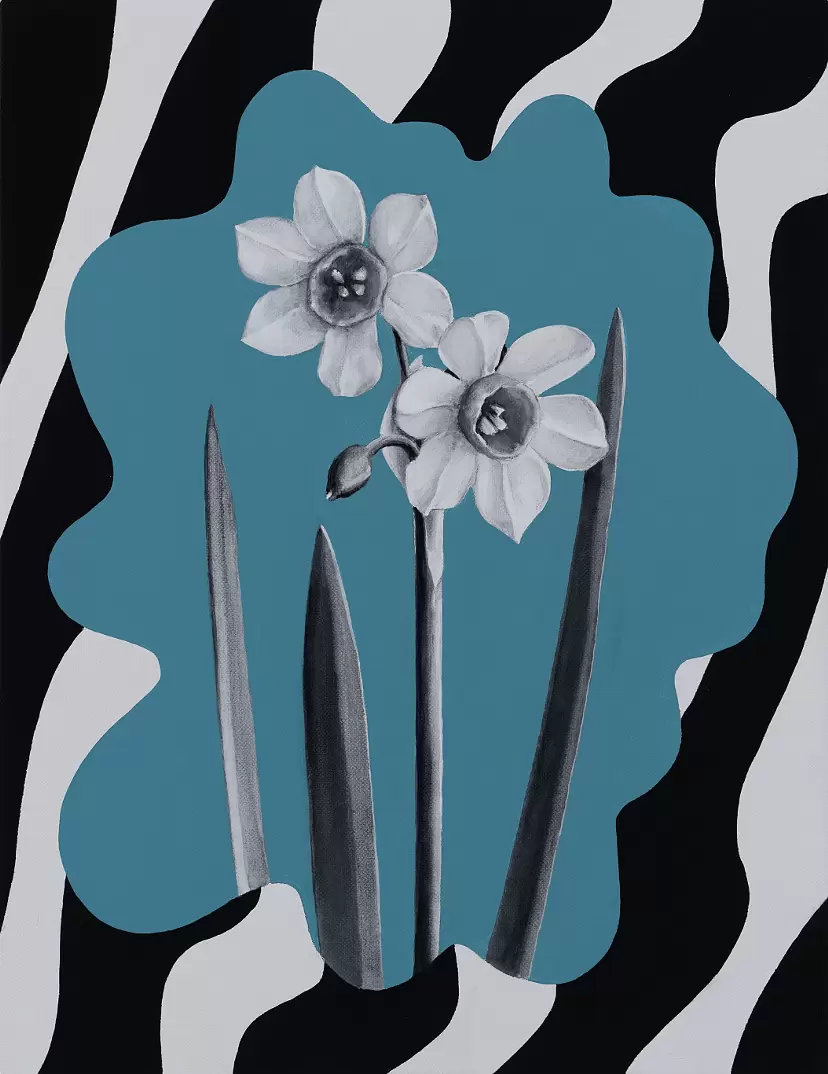 Fake flower reflected in water #01