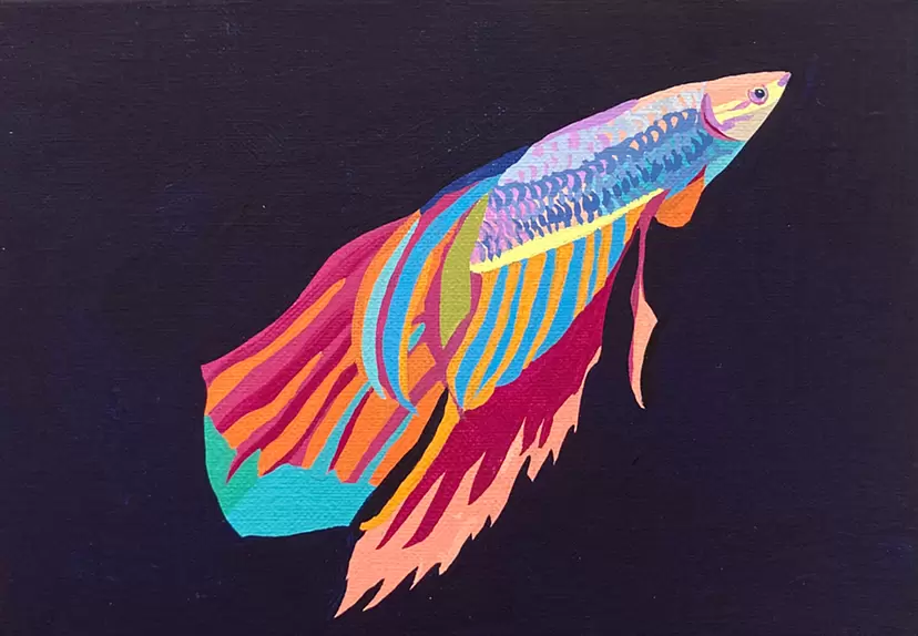 夜の魚 by 米澤さとみ | 現代アートの販売・通販 | ArtSticker