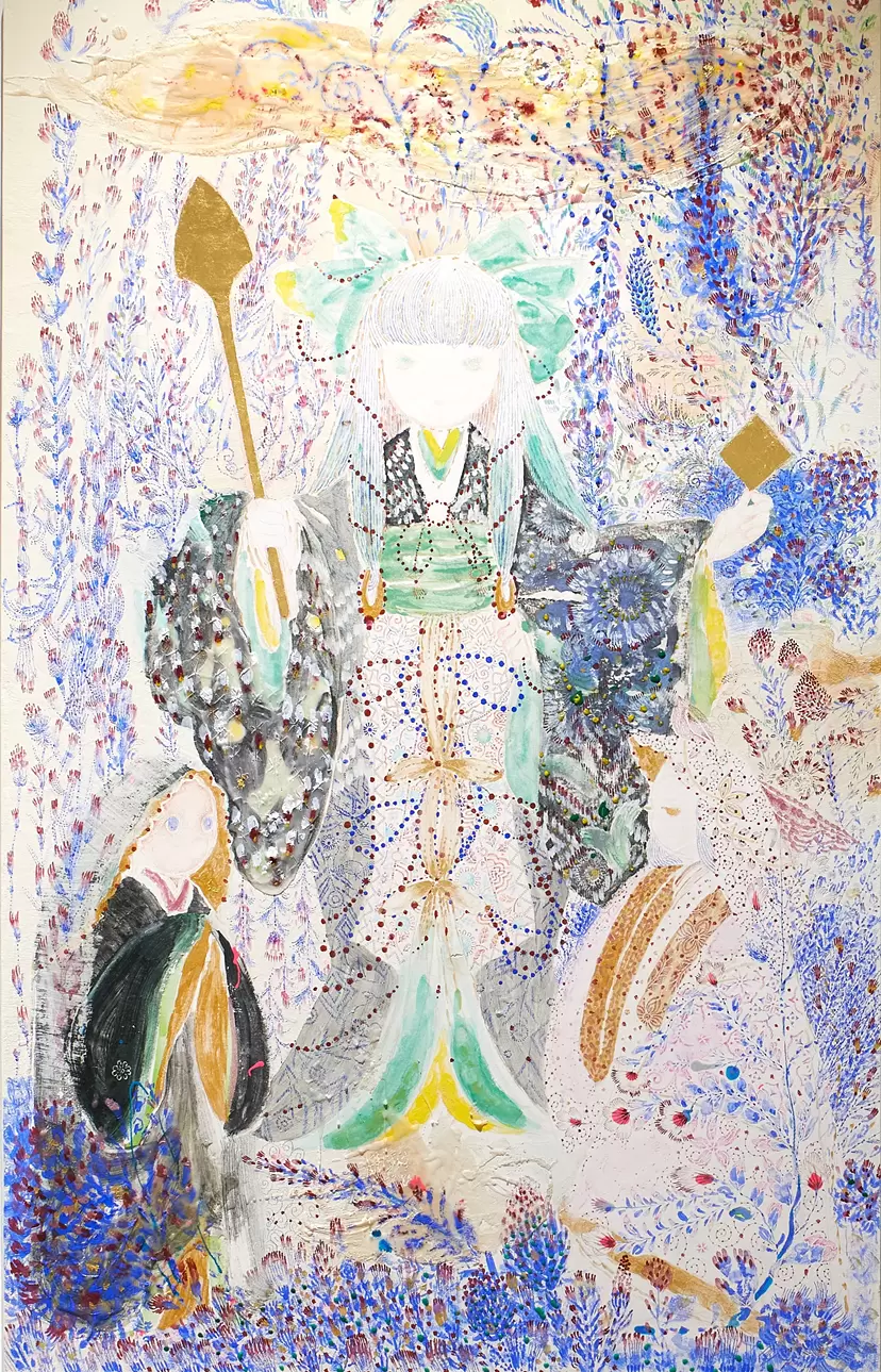✿「春慶」の襖絵✿ Princess Weaving the Stream by 春田 紗良 | 現代アートの販売・通販
