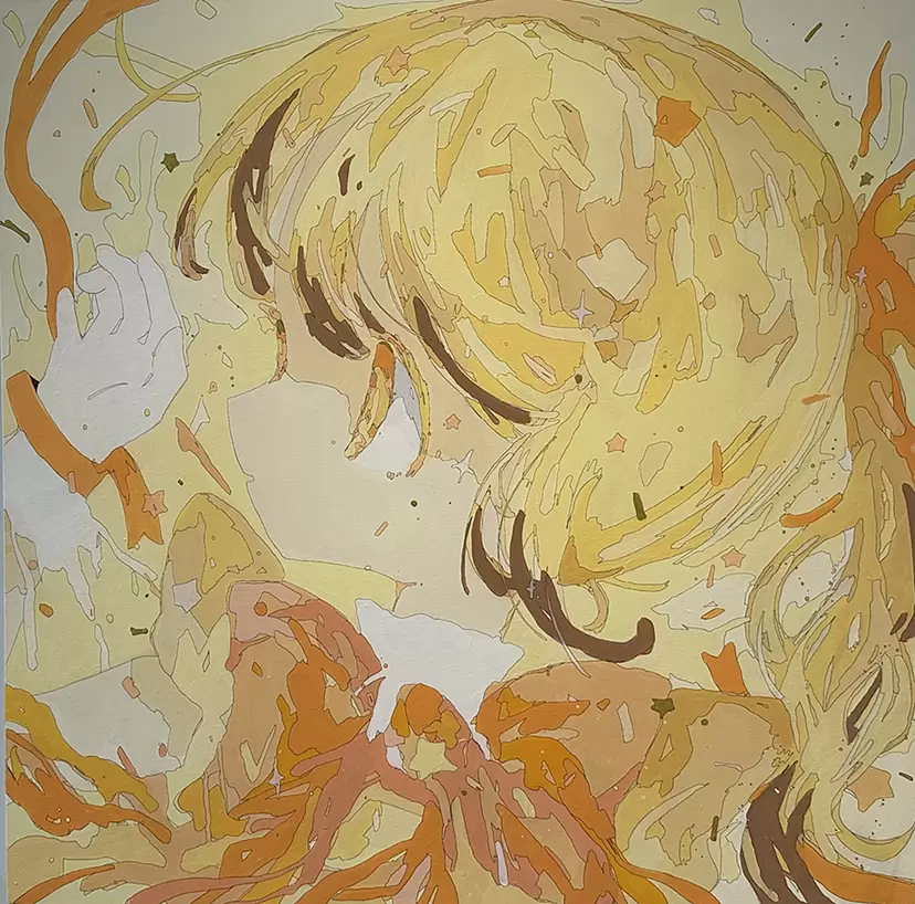 自作絵画　妙義山とスーパーブルームーン 自作絵画妙義山とスーパーブルームーン