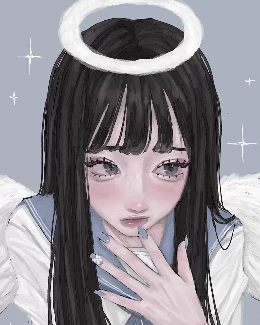 天使も恋がしてみたい by 夕暮ねる | 現代アートの販売・通販 | ArtSticker, image size:828x1035