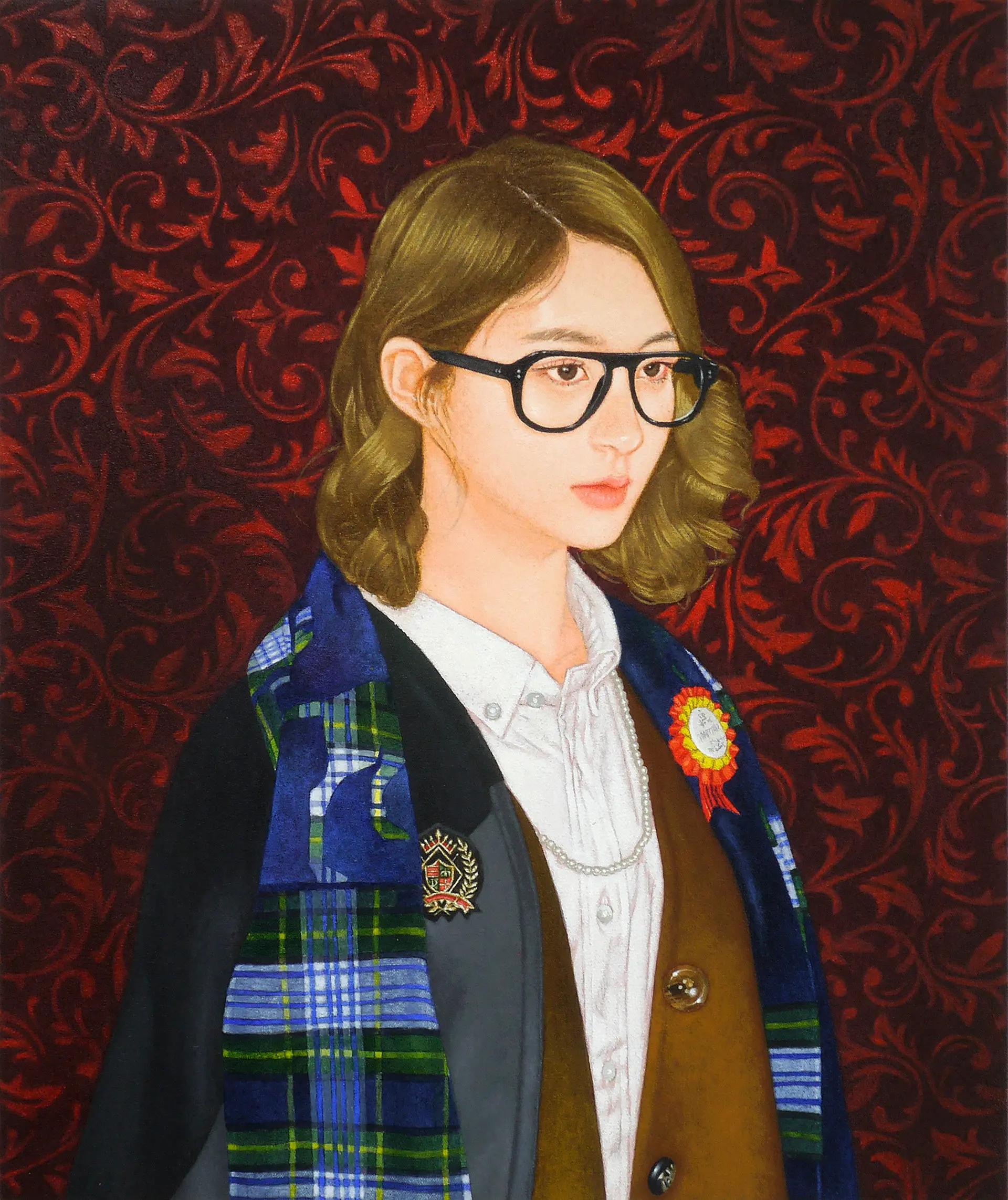 ghost portrait (classical red wall)