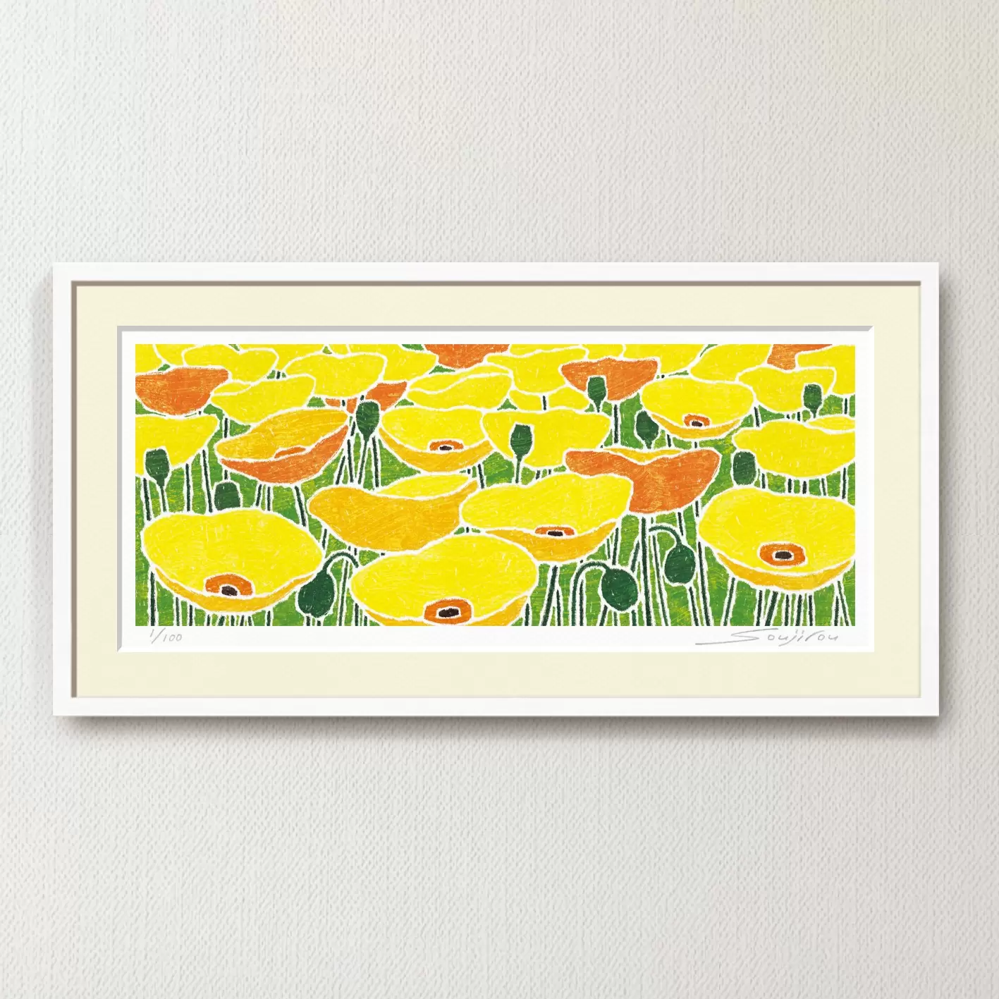 絵画　藤谷壮仁郎・光輝く花畑　版画　インテリア Amazon.co.jp: 絵画 藤谷壮仁郎 光輝く花畑 版画 インテリア