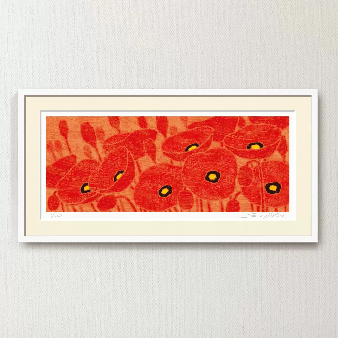 赤い芥子（FW-015・60×30） by 藤谷壮仁郎（soujirou） | 現代アートの