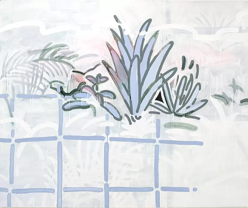 現代アート　高井戸優子　無署名『群衆のオノマトペ』アクリル絵具 0118E 現代アート 高井戸優子 無署名『群衆のオノマトペ』アクリル絵具