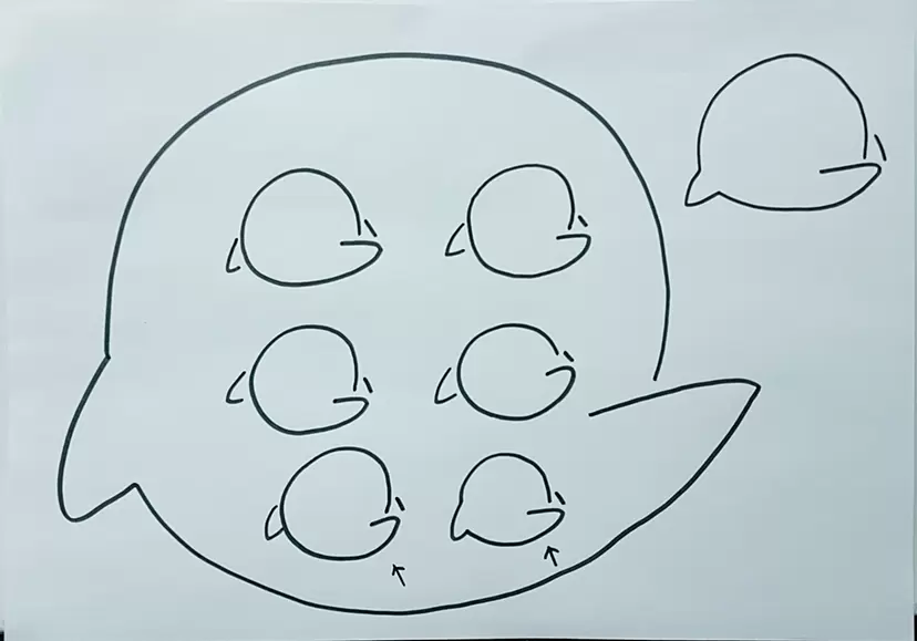 Drawing - Boo included by 土屋咲瑛