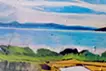 田んぼがみえる風景と空と海（豊島）