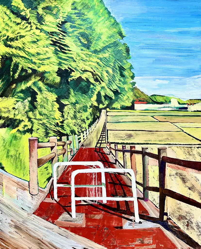畑がある風景の一本道（国立市） by 深澤雄太