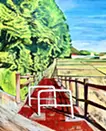 畑がある風景の一本道（国立市）