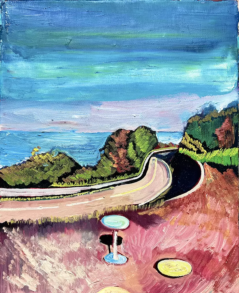 曲がりくねる道路と見晴らし（豊島） by 深澤雄太