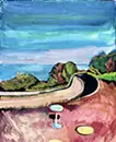 曲がりくねる道路と見晴らし(豊島)