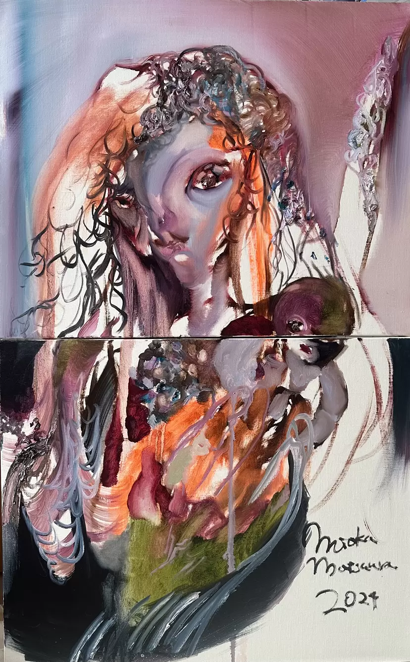 Maya Lasker 水彩画 女性肖像画