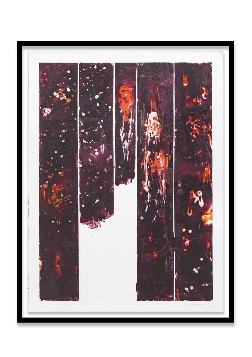 秋山和茂　LARGO art MOREFREEDOM アート 絵画 世界を感じる」 Feel the World 410mm×318mm 手漉き和紙に