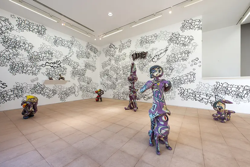 installation view, solo exhibition"Hands and Visionamusement" by HINODA Takashi