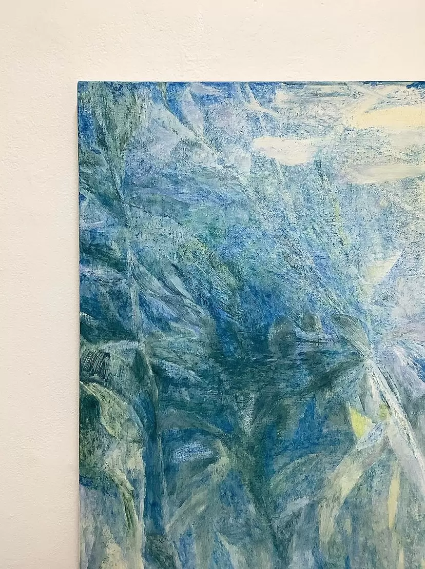 【真作】絵画　作者不詳　アクリル画　砂丘　風が描く自然のアート　U11 真作】絵画 作者不詳 アクリル画 砂丘 風が描く自然のアート U11