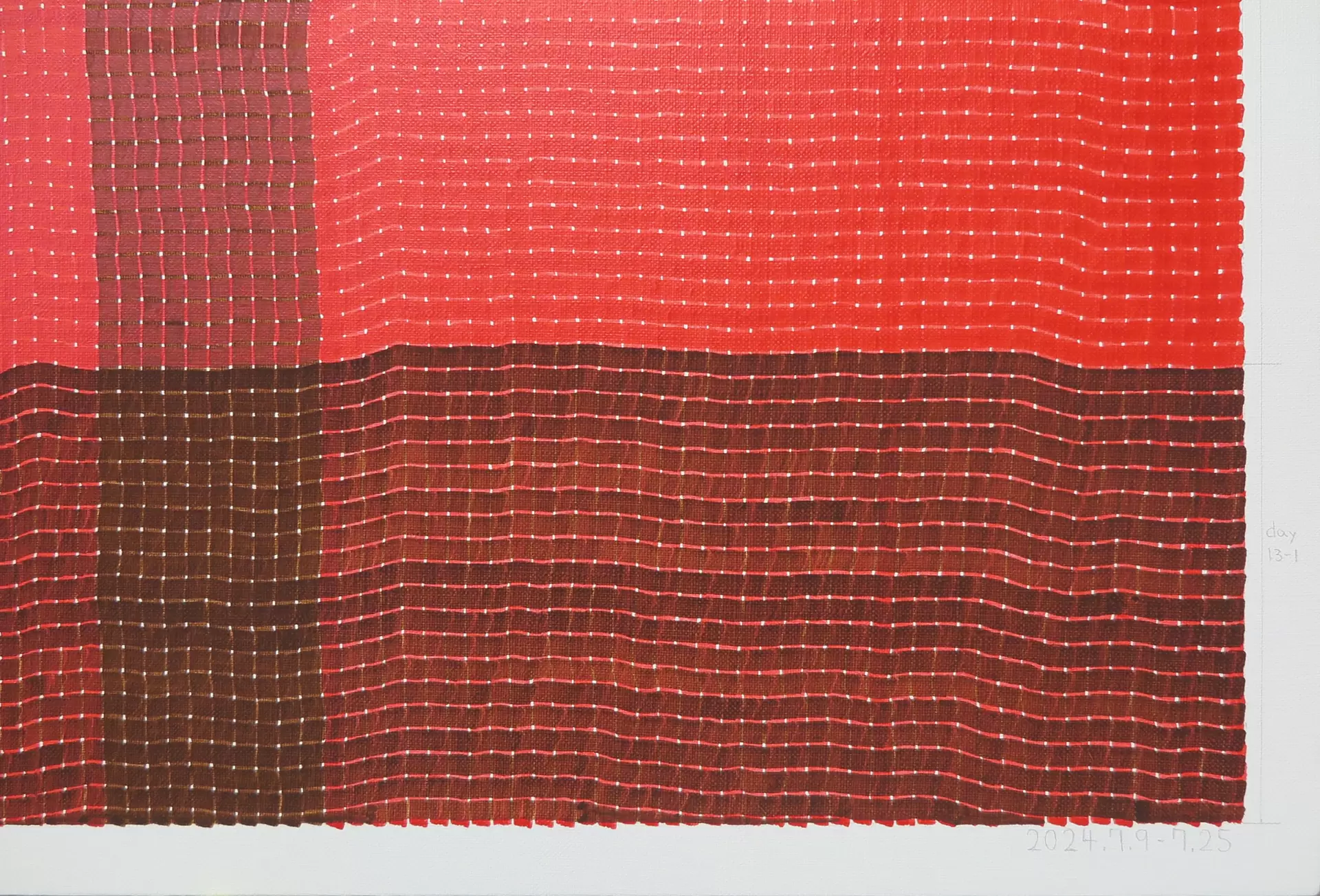 今日も線を引いていく ・2024.7.9 - 7.29 ・日ごとに2色を交互に使用