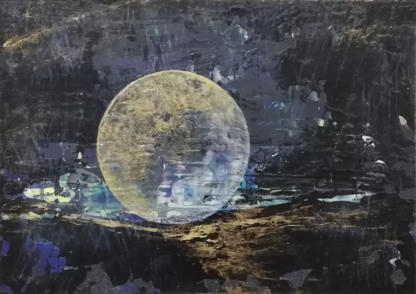 Sleep holding a fragment of the moon by Takao Michi