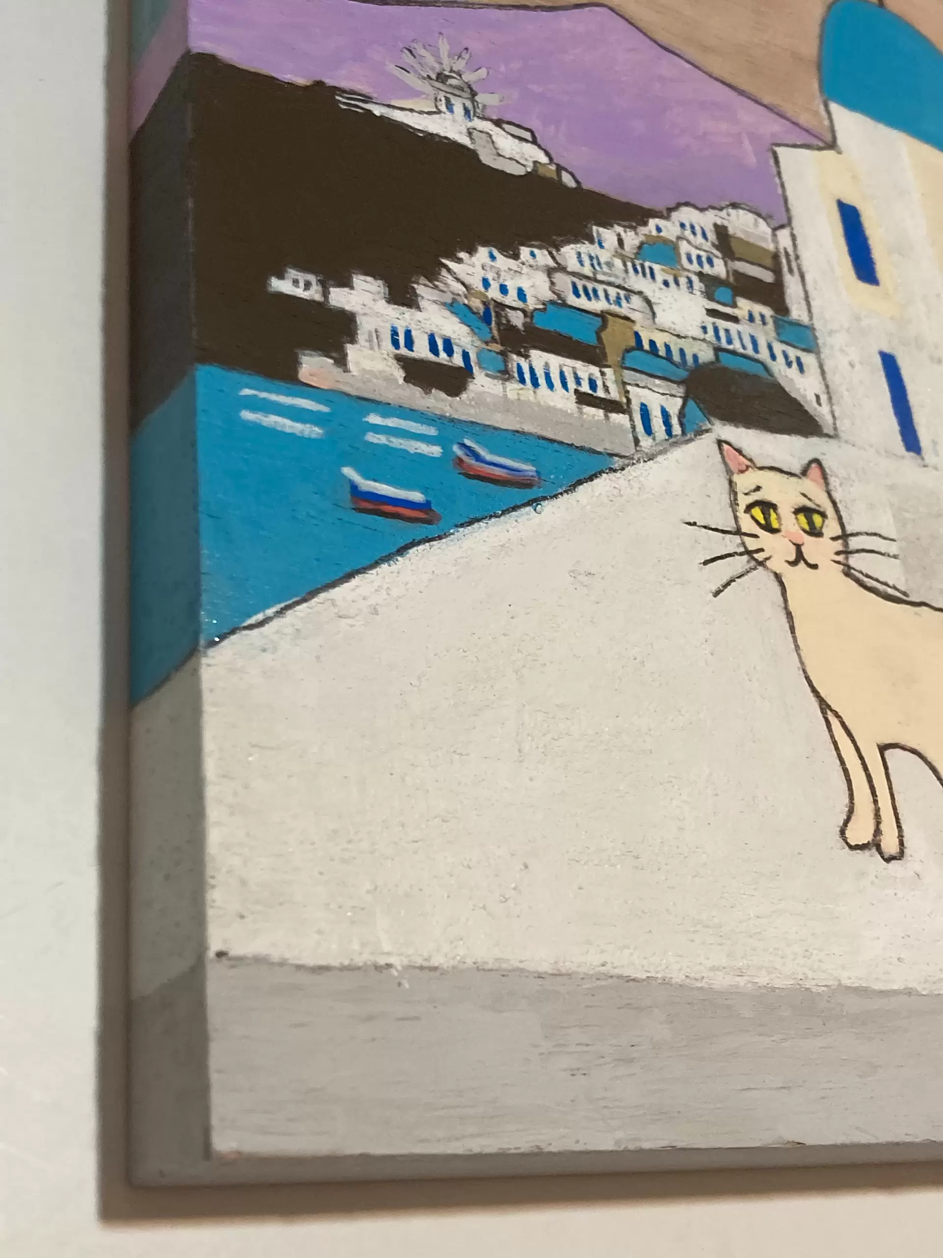 ミコノスと青い海とネコ by IROKA | 現代アートの販売・通販 | ArtSticker