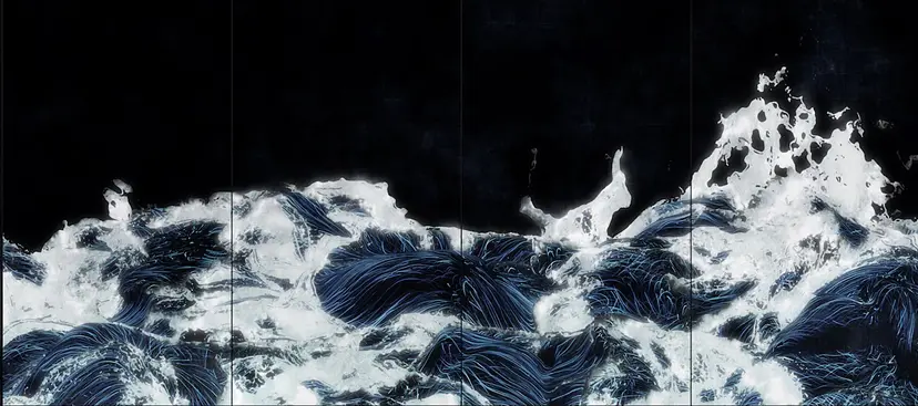 Black Waves by teamLab
