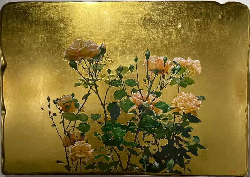 オシドリ(金彩、アクリル画)原画 絵画 キンサイアート 通販