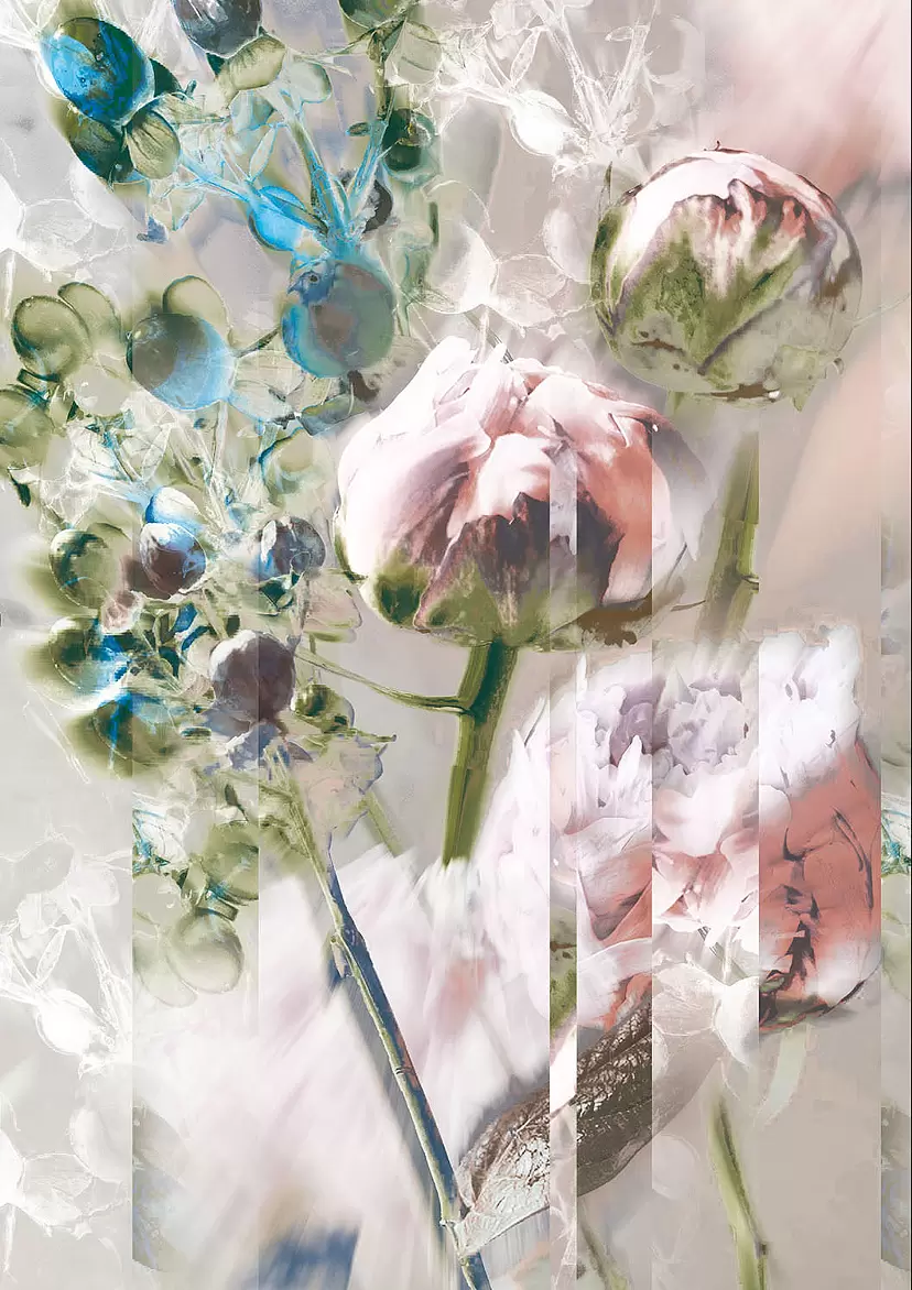 Peony and Hypericum berries (2024) by 楢崎恵美／EMMI NARASAKI