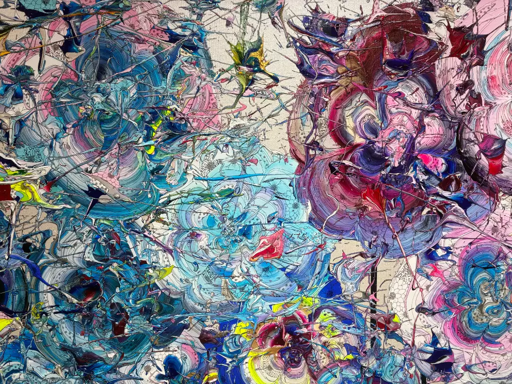 Abstract Flowers 250422 (Pearl White x Colourful) by 奥田