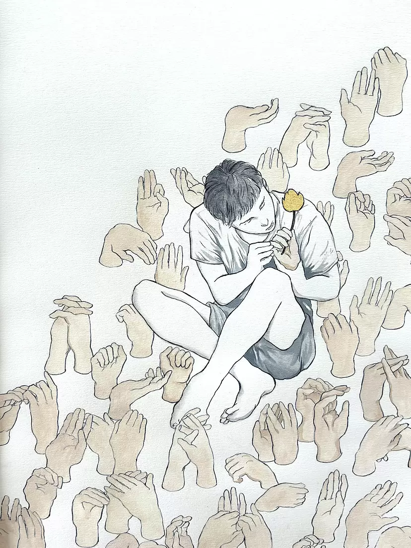 Drawing for Senju Kannon by Sayaka Toda