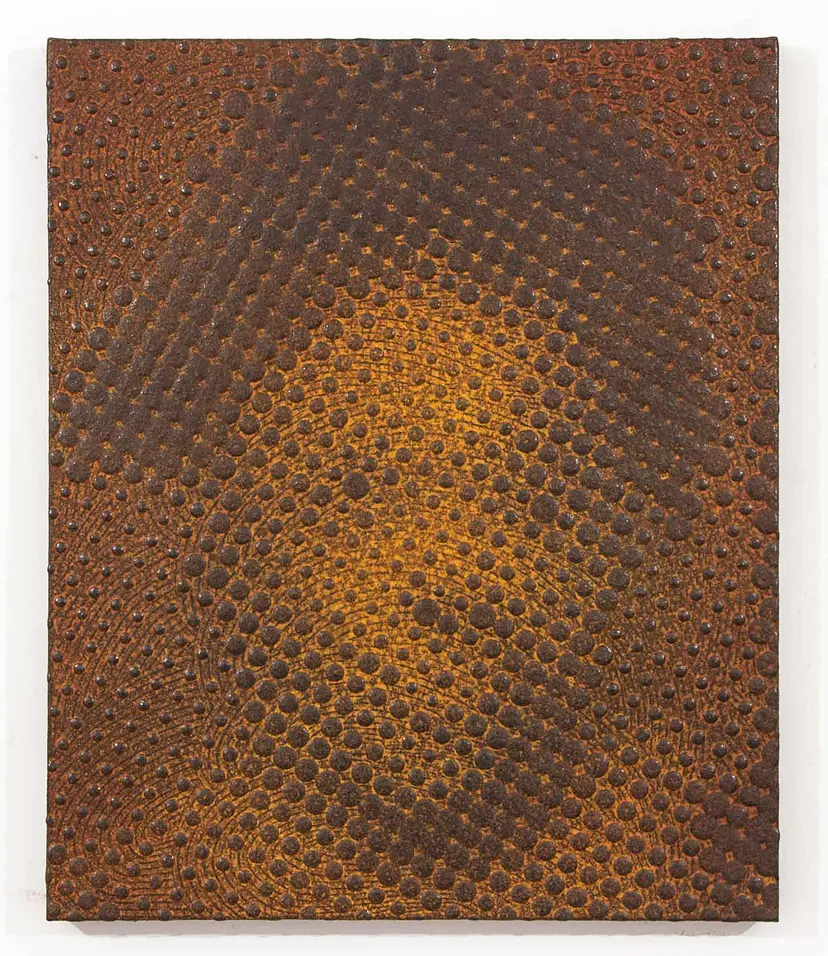 iron-oxide painting  “M.J./T****08”  by Tomohiro Kato