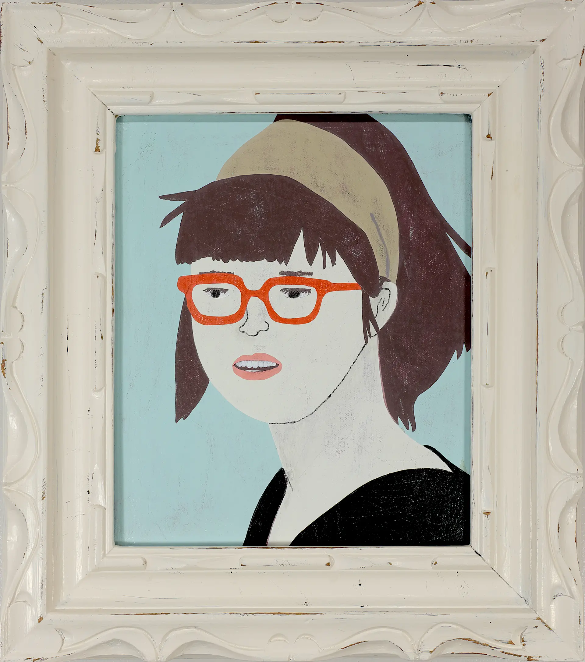 Lady Wearing Red Glasses
