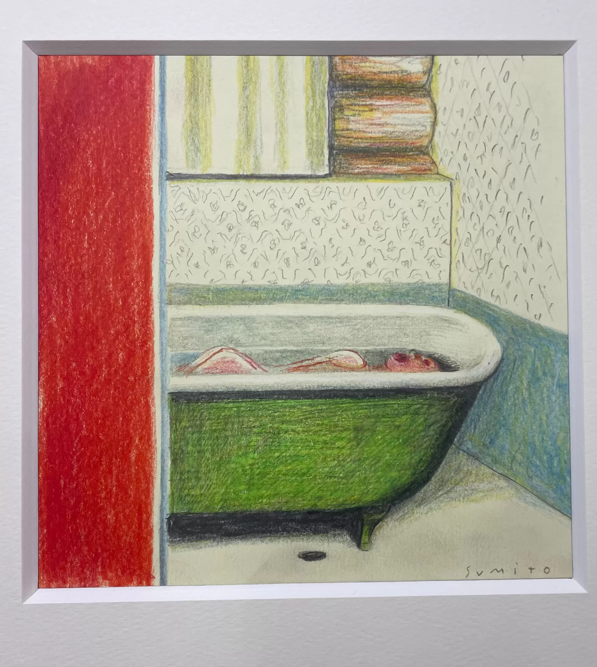 絵画 原画 イラスト ドローイング ボールペン画 アオサギ001【ドローイング 原画 絵画】