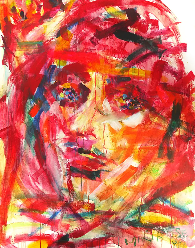 赤いフレームの人物画 FANGU 赤いフレームの人物画 FANGU